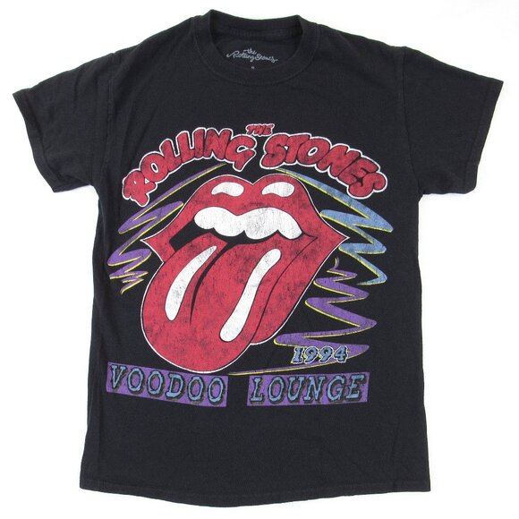 Black Rolling Stones Short Sleeve 1994 Voodoo Lounge T-shirt Size Small - Picture 1 of 4